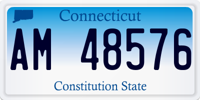 CT license plate AM48576
