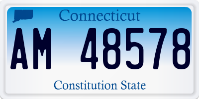 CT license plate AM48578