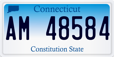 CT license plate AM48584