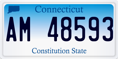CT license plate AM48593