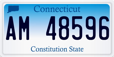 CT license plate AM48596