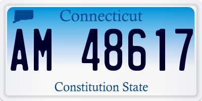 CT license plate AM48617