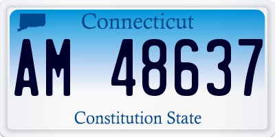 CT license plate AM48637