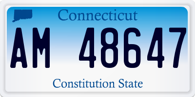 CT license plate AM48647