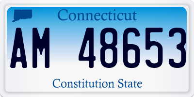 CT license plate AM48653