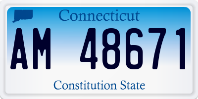 CT license plate AM48671