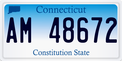 CT license plate AM48672