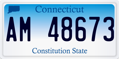 CT license plate AM48673