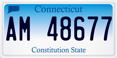 CT license plate AM48677