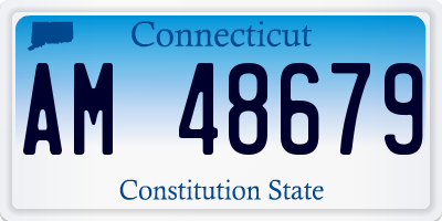 CT license plate AM48679
