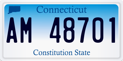 CT license plate AM48701