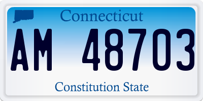 CT license plate AM48703