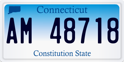 CT license plate AM48718