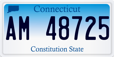 CT license plate AM48725
