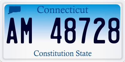 CT license plate AM48728