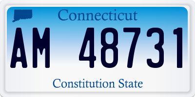 CT license plate AM48731