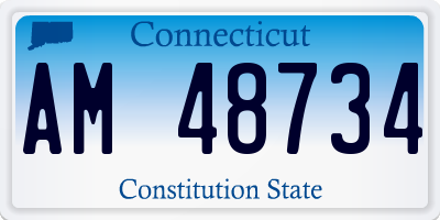 CT license plate AM48734
