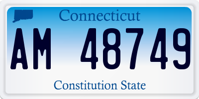 CT license plate AM48749