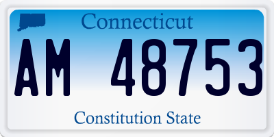 CT license plate AM48753