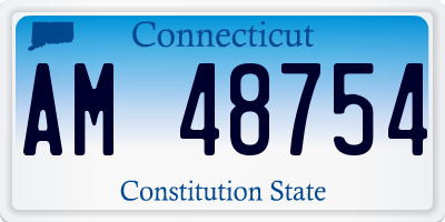 CT license plate AM48754