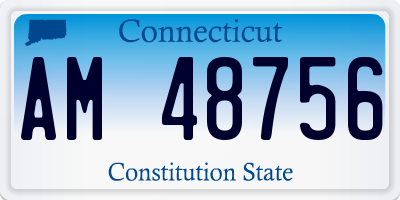 CT license plate AM48756