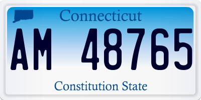 CT license plate AM48765