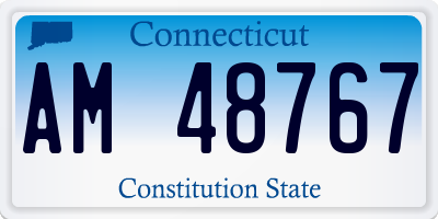 CT license plate AM48767