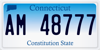 CT license plate AM48777