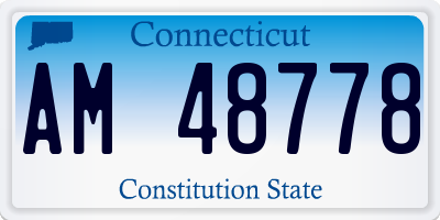 CT license plate AM48778