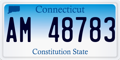 CT license plate AM48783