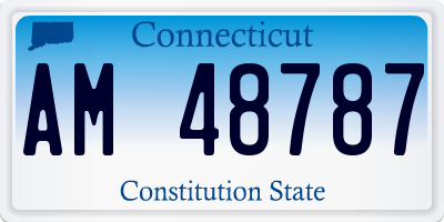 CT license plate AM48787