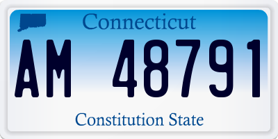 CT license plate AM48791