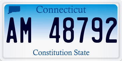 CT license plate AM48792