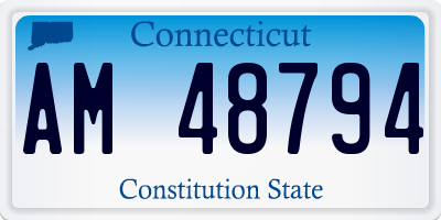 CT license plate AM48794