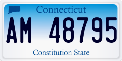 CT license plate AM48795
