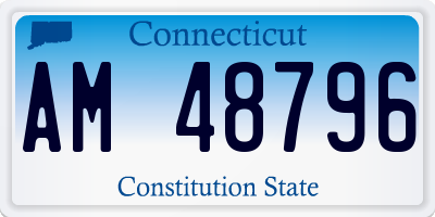 CT license plate AM48796