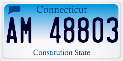 CT license plate AM48803