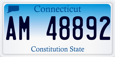 CT license plate AM48892