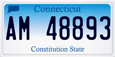 CT license plate AM48893