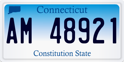 CT license plate AM48921