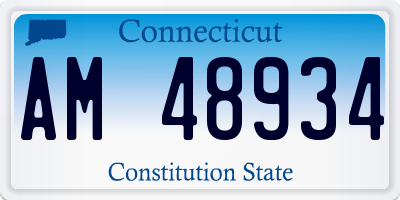 CT license plate AM48934