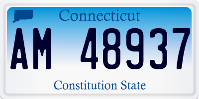 CT license plate AM48937