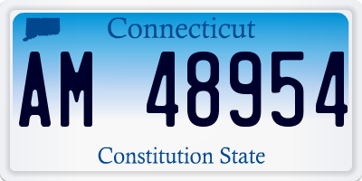 CT license plate AM48954