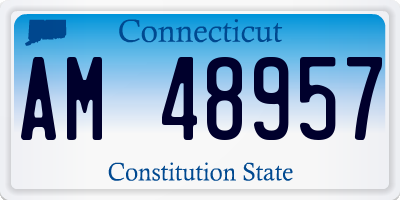CT license plate AM48957