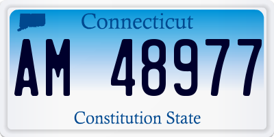 CT license plate AM48977