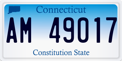 CT license plate AM49017