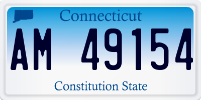 CT license plate AM49154