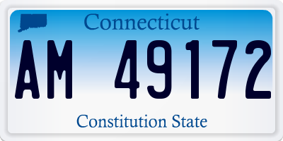 CT license plate AM49172