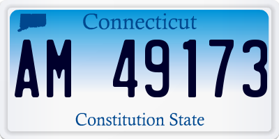 CT license plate AM49173