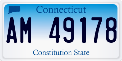 CT license plate AM49178
